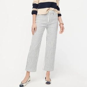 J Crew Slim wide leg cropped striped jeans